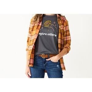 Women's Sonoma Goods Everyday Flannel Shirt Burnt Orange M